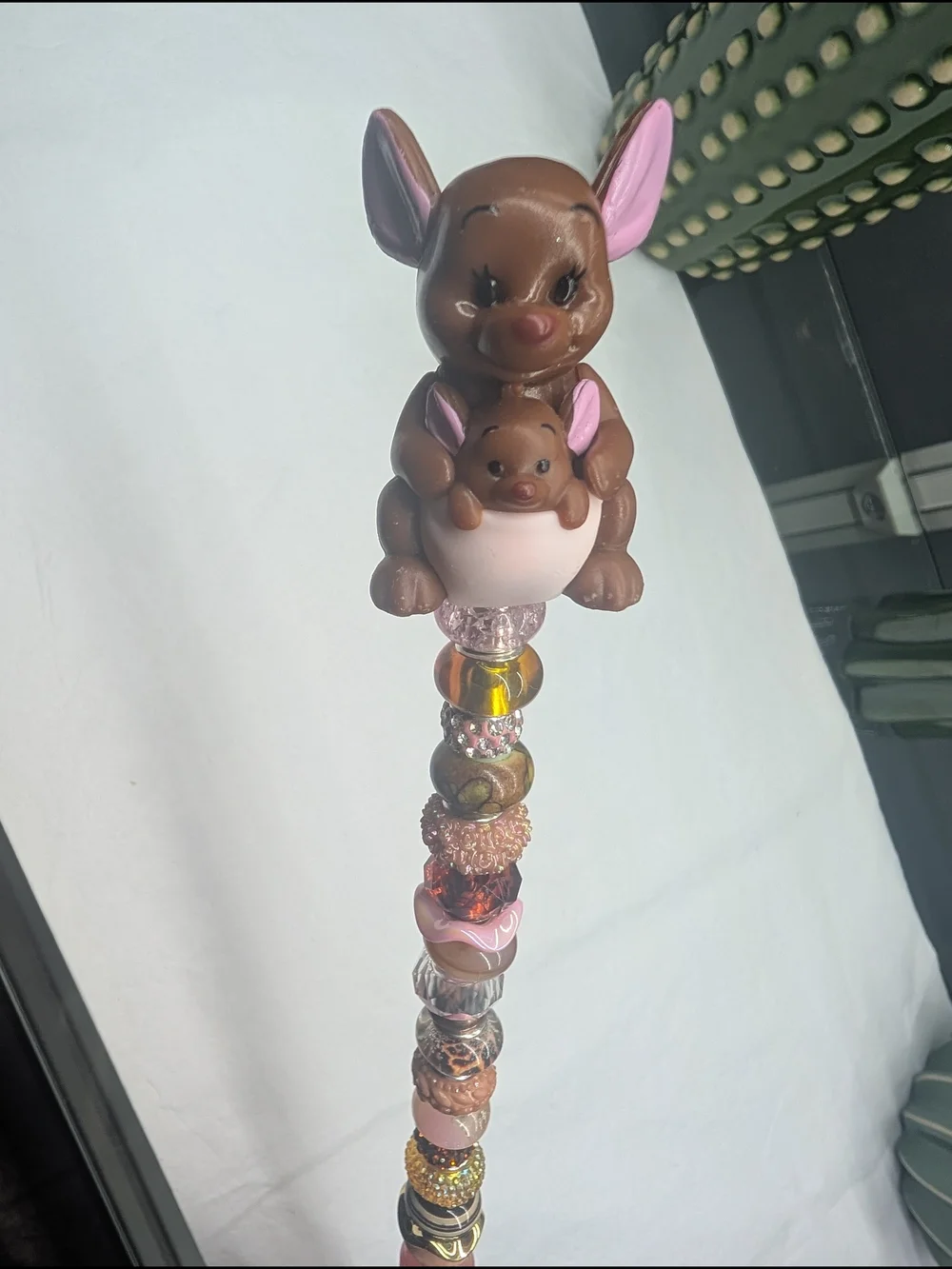 Hand Made Fairy Wand/Plant/Garden Stake W/Roo Figurine Topper